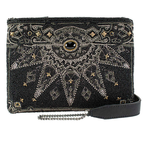 Mary Frances Handbags - Mary Frances Magical Power Onyx Black Handbag Crossbody Chain Strap Zip Bag NW